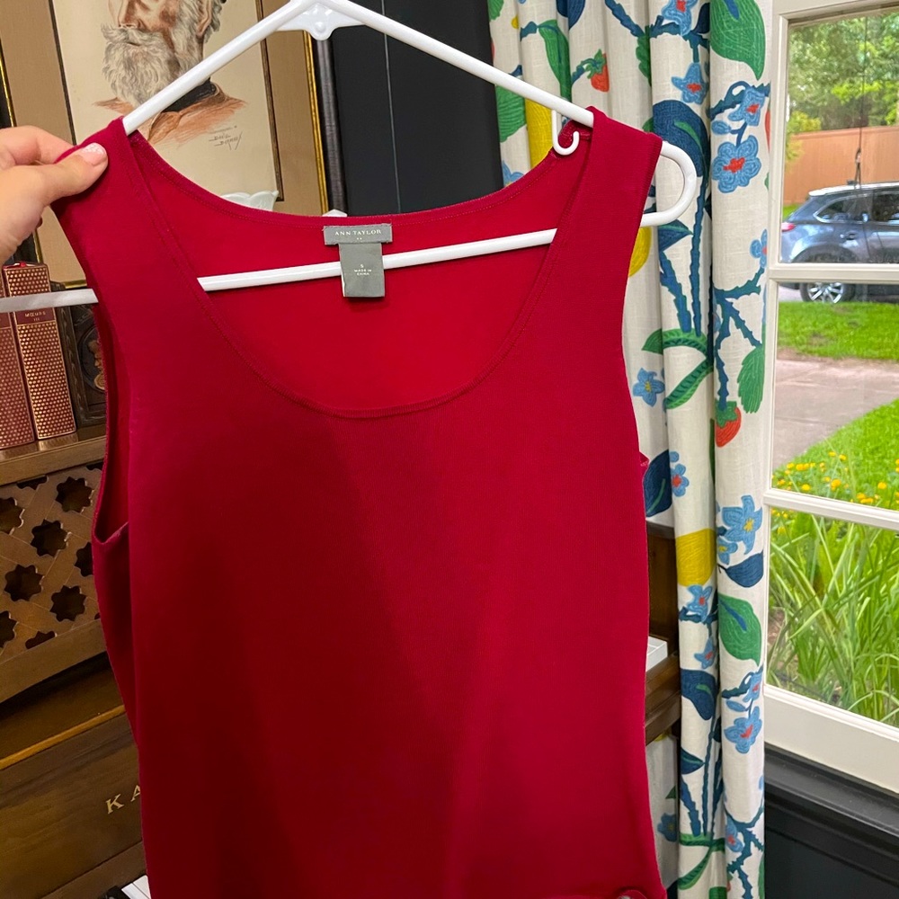Red Ann Taylor Work Tank